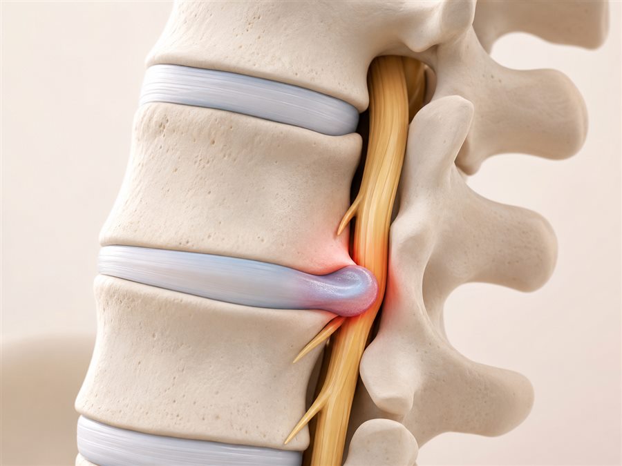 Medical visualization of a herniated disc